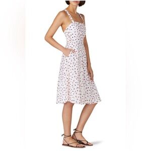 Hutch Pink Size 4 Small Belle Floral Poppy Cotton Square Neck Midi Dress Cottage